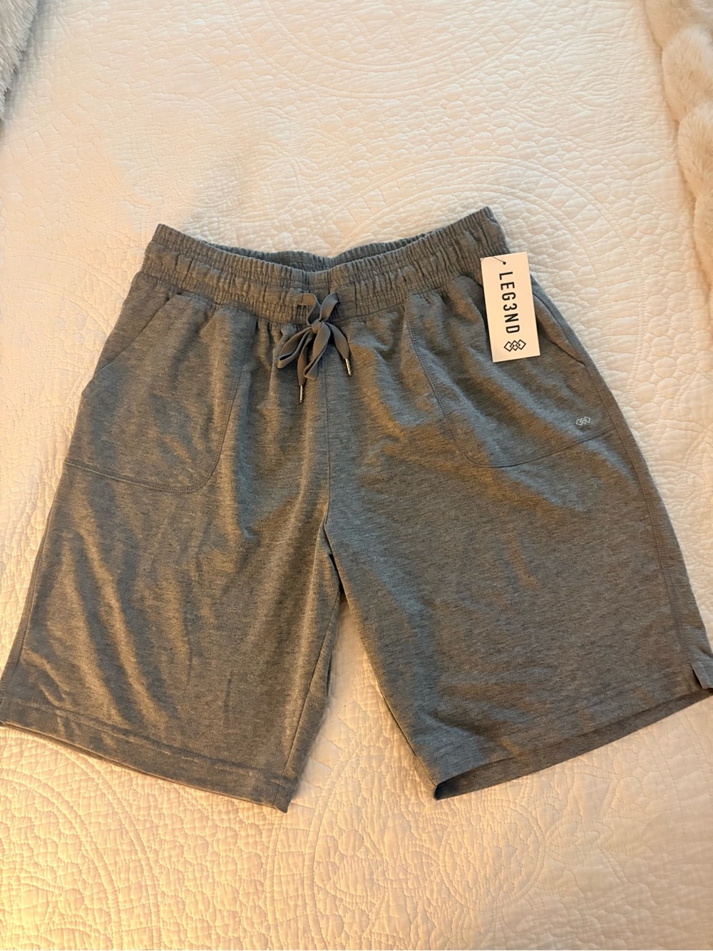 LEG3ND Men’s Heather Gray Athletic Drawstring Shorts